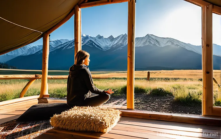 레저산업기사 자격증의 필요성 - **Prompt: Serene Altai Glamping Retreat with Meditation**
A tranquil and luxurious glamping tent...