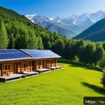 Home 18 레저산업 실무와 환경 문제 대응 - A serene mountain eco-resort nestled in the Caucasus, featuring traditional wooden cabins made from ...